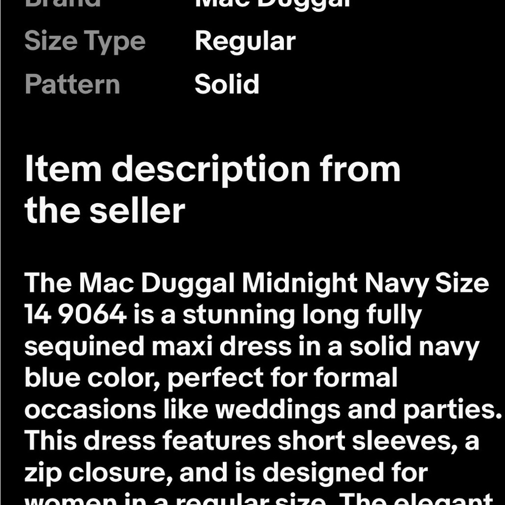Mac Duggal Midnight Navy 9064 Gorgeous Beaded Dress for MOB/MOG- New with Tags - Picture 10 of 16